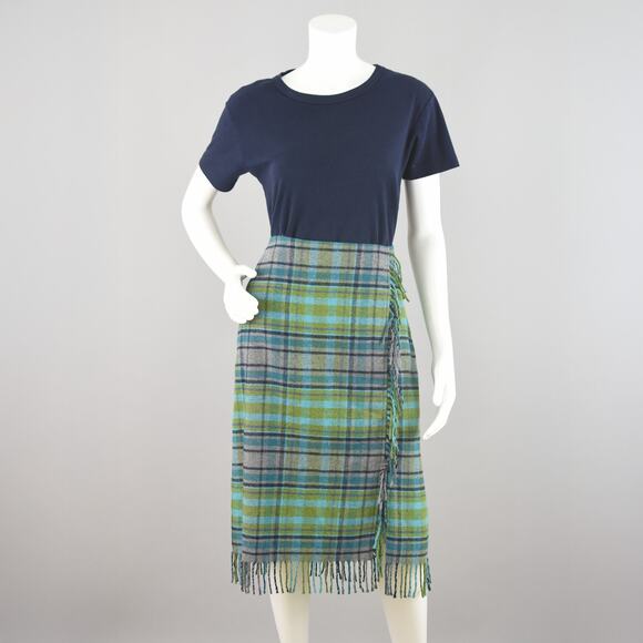 J. Jill Dresses & Skirts - J. Jill Plaid Wrap Blanket Skirt with Fringe, NWT Women's Size 12
